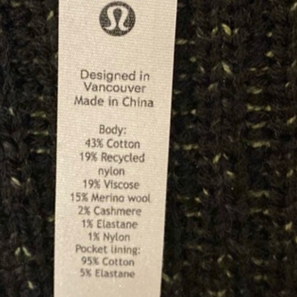 LULULEMON Cardigan Green Black NWT Sz 4 NWT - Picture 5 of 5